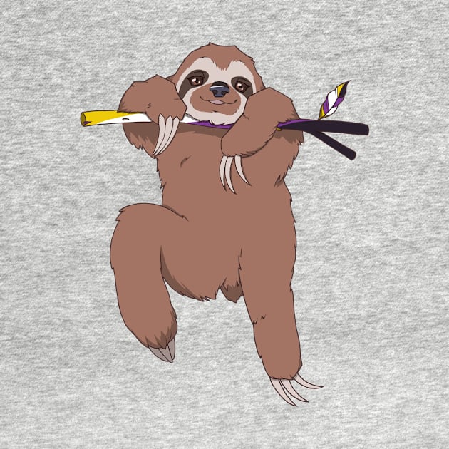 Non-binary Pride Sloth by saltuurn